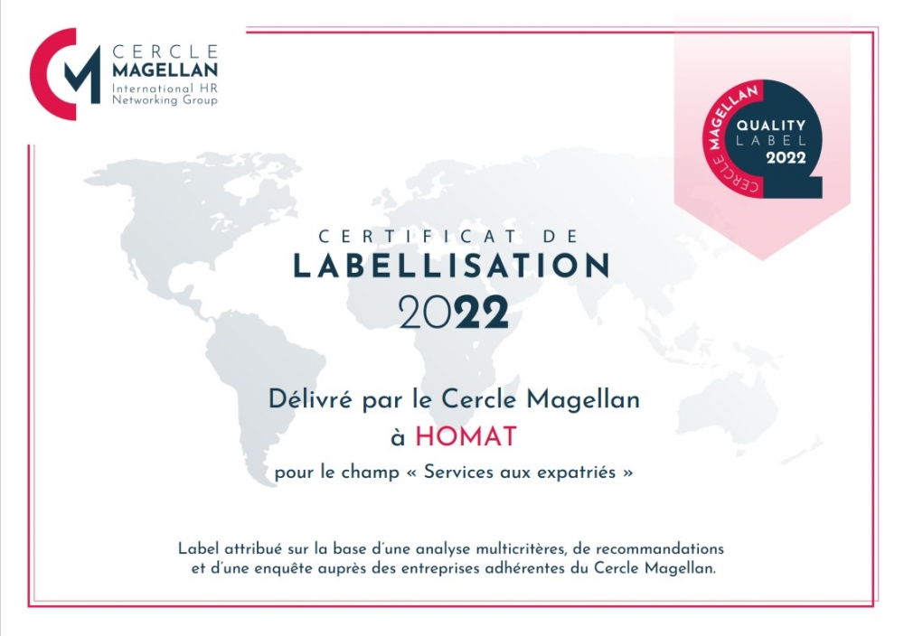 Labellisation du Cercle Magellan pour notre service aux expatriés