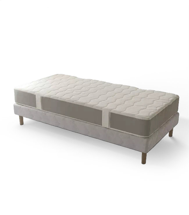 Lit simple 90×190 cm (sommier + matelas)