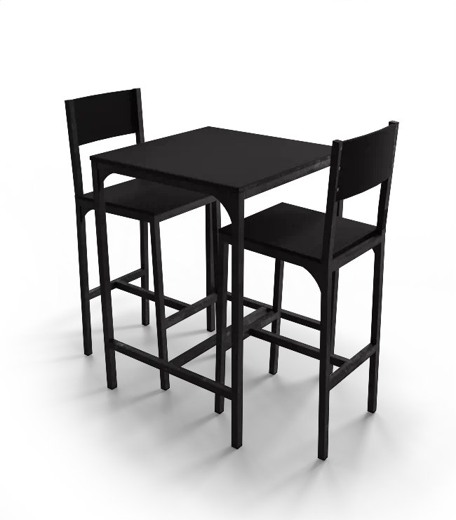 Table haute et 2 chaises – Klass
